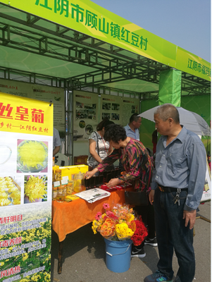 江陰市顧山鎮(zhèn)紅豆村:參加無錫農委組織的“走在鄉(xiāng)間的小路上”農產品展銷